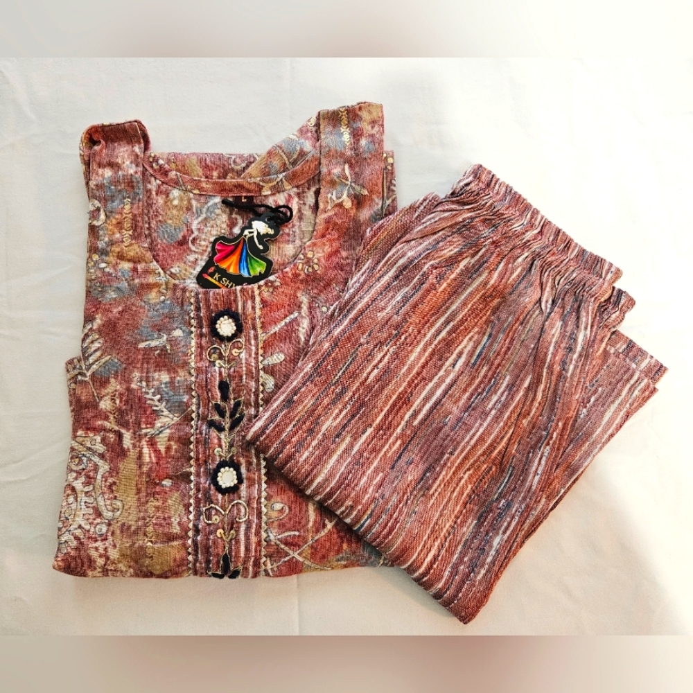 Lilen material Indian Pakistani dress pieces 2 set